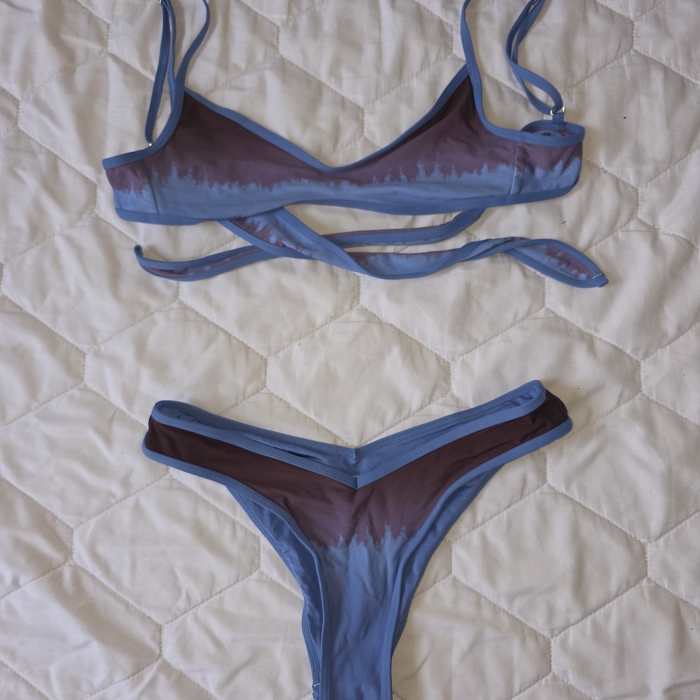 Stylish Blue and Brown Women's Bikini